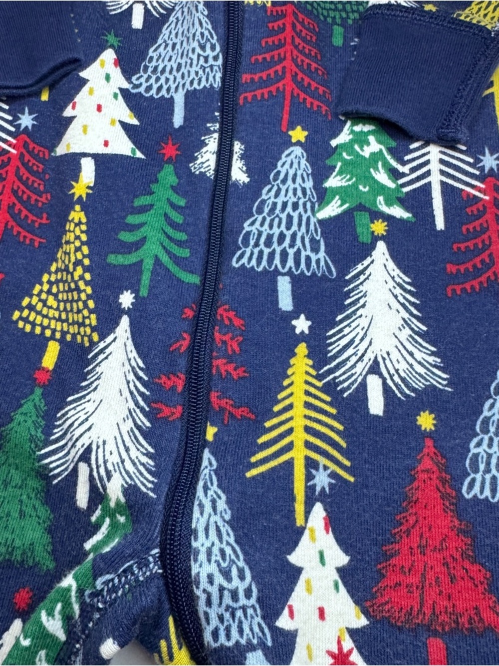 Hanna Andersson Baby Pajamas 18-24 Months Christmas tree organic zipper sleeper - Picture 2 of 4